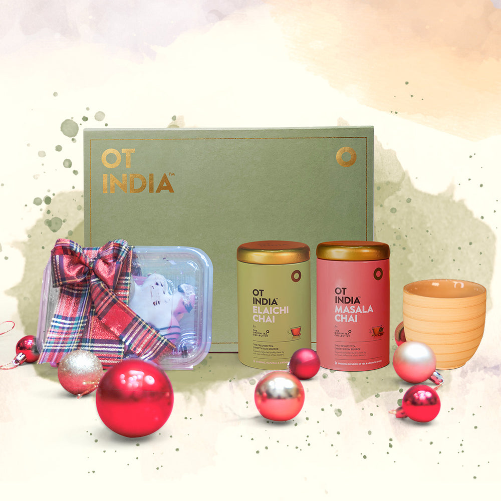 OT INDIA Christmas Box includes Elaichi & Masala chai in tins Assorted Gift Box
